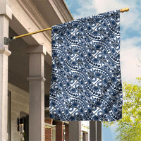 Hibiscus Bloom Island Tribal Waves Garden Flag Blue Polynesian Pattern LT01 House Flag Blue - Polynesian Pride