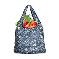 Hibiscus Bloom Island Tribal Waves Grocery Bag Blue Polynesian Pattern LT01 1-pack One Size Blue - Polynesian Pride