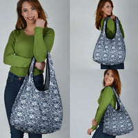 Hibiscus Bloom Island Tribal Waves Grocery Bag Blue Polynesian Pattern LT01 - Polynesian Pride