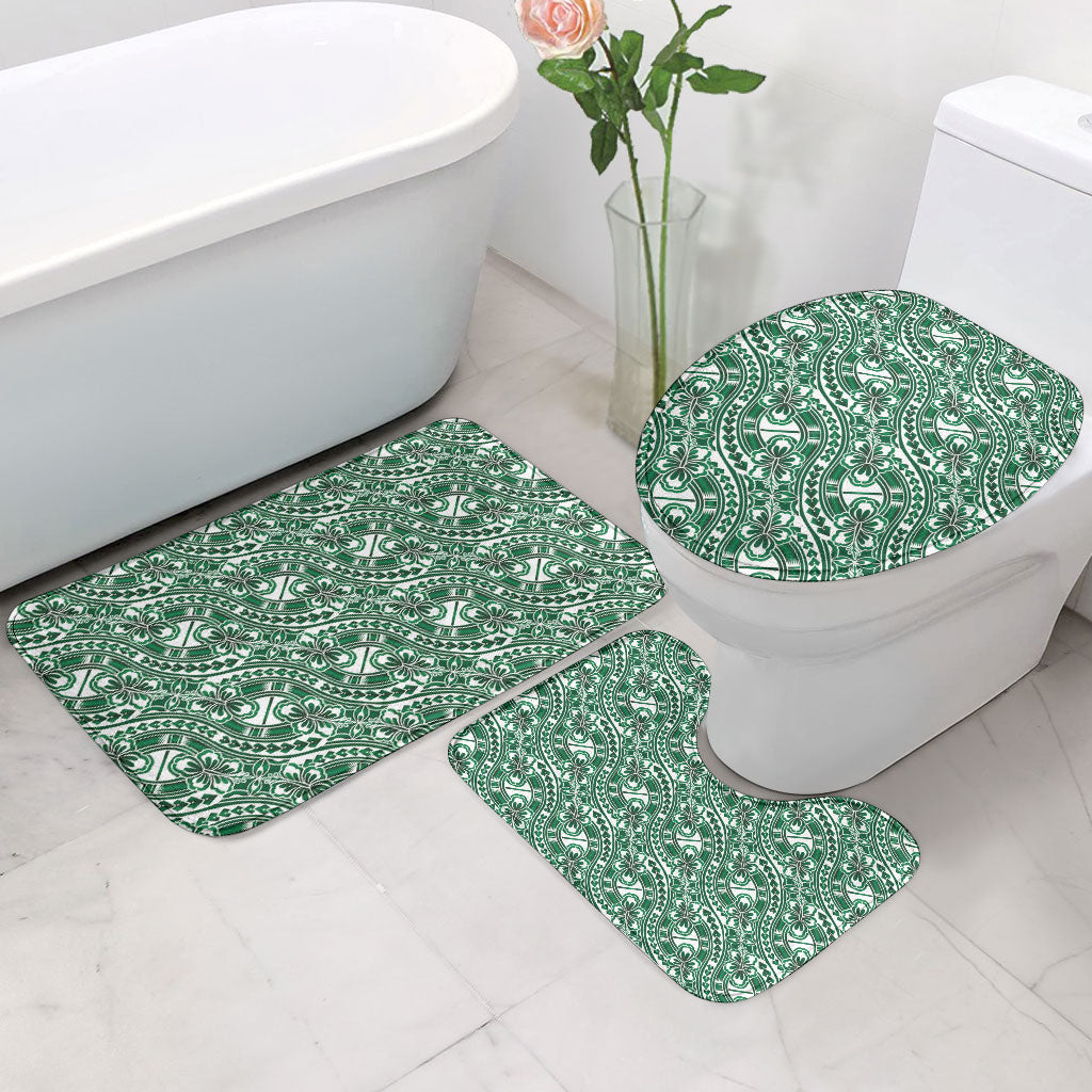 Hibiscus Bloom Island Tribal Waves Bathroom Set Green Polynesian Pattern LT01 - Polynesian Pride