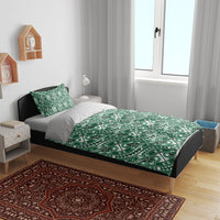 Hibiscus Bloom Island Tribal Waves Bedding Set Green Polynesian Pattern LT01 - Polynesian Pride