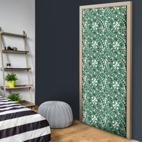 Hibiscus Bloom Island Tribal Waves Door Cover Green Polynesian Pattern LT01 - Polynesian Pride