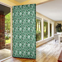Hibiscus Bloom Island Tribal Waves Door Cover Green Polynesian Pattern LT01 - Polynesian Pride
