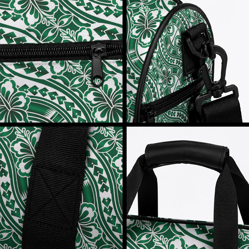 Hibiscus Bloom Island Tribal Waves Duffle Bag Green Polynesian Pattern LT01 - Polynesian Pride