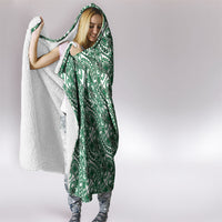 Hibiscus Bloom Island Tribal Waves Hooded Blanket Green Polynesian Pattern LT01 - Polynesian Pride