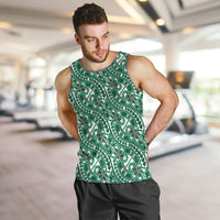 Hibiscus Bloom Island Tribal Waves Men Tank Top Green Polynesian Pattern LT01 Green - Polynesian Pride