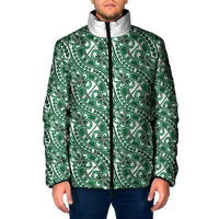 Hibiscus Bloom Island Tribal Waves Padded Jacket Green Polynesian Pattern LT01 Men Green - Polynesian Pride