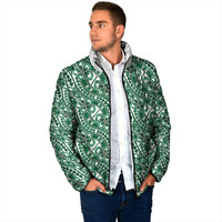 Hibiscus Bloom Island Tribal Waves Padded Jacket Green Polynesian Pattern LT01 - Polynesian Pride