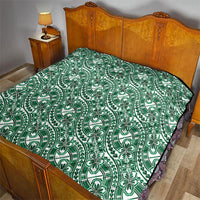 Hibiscus Bloom Island Tribal Waves Quilt Green Polynesian Pattern LT01 - Polynesian Pride