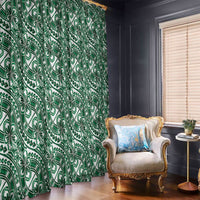 Hibiscus Bloom Island Tribal Waves Window Curtain Green Polynesian Pattern LT01 - Polynesian Pride