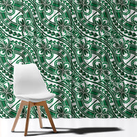 Hibiscus Bloom Island Tribal Waves Window Curtain Green Polynesian Pattern LT01 - Polynesian Pride