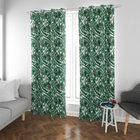 Hibiscus Bloom Island Tribal Waves Window Curtain Green Polynesian Pattern LT01 With Grommets Green - Polynesian Pride