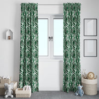 Hibiscus Bloom Island Tribal Waves Window Curtain Green Polynesian Pattern LT01 - Polynesian Pride