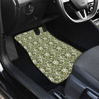 Hibiscus Bloom Island Tribal Waves Car Mats Olive Green Polynesian Pattern LT01 - Polynesian Pride