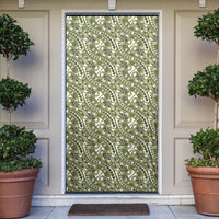 Hibiscus Bloom Island Tribal Waves Door Cover Olive Green Polynesian Pattern LT01 Olive Green - Polynesian Pride