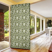 Hibiscus Bloom Island Tribal Waves Door Cover Olive Green Polynesian Pattern LT01 - Polynesian Pride