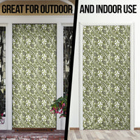 Hibiscus Bloom Island Tribal Waves Door Cover Olive Green Polynesian Pattern LT01 - Polynesian Pride