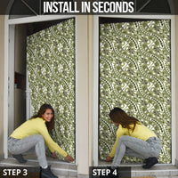 Hibiscus Bloom Island Tribal Waves Door Cover Olive Green Polynesian Pattern LT01 - Polynesian Pride