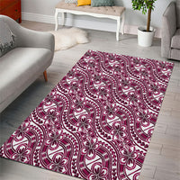 Hibiscus Bloom Island Tribal Waves Area Rug Pink Polynesian Pattern LT01 - Polynesian Pride