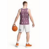 Hibiscus Bloom Island Tribal Waves Basketball Jersey Pink Polynesian Pattern LT01 - Polynesian Pride