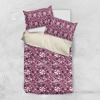 Hibiscus Bloom Island Tribal Waves Bedding Set Pink Polynesian Pattern LT01 US Twin 172cm x 218cm Pink - Polynesian Pride