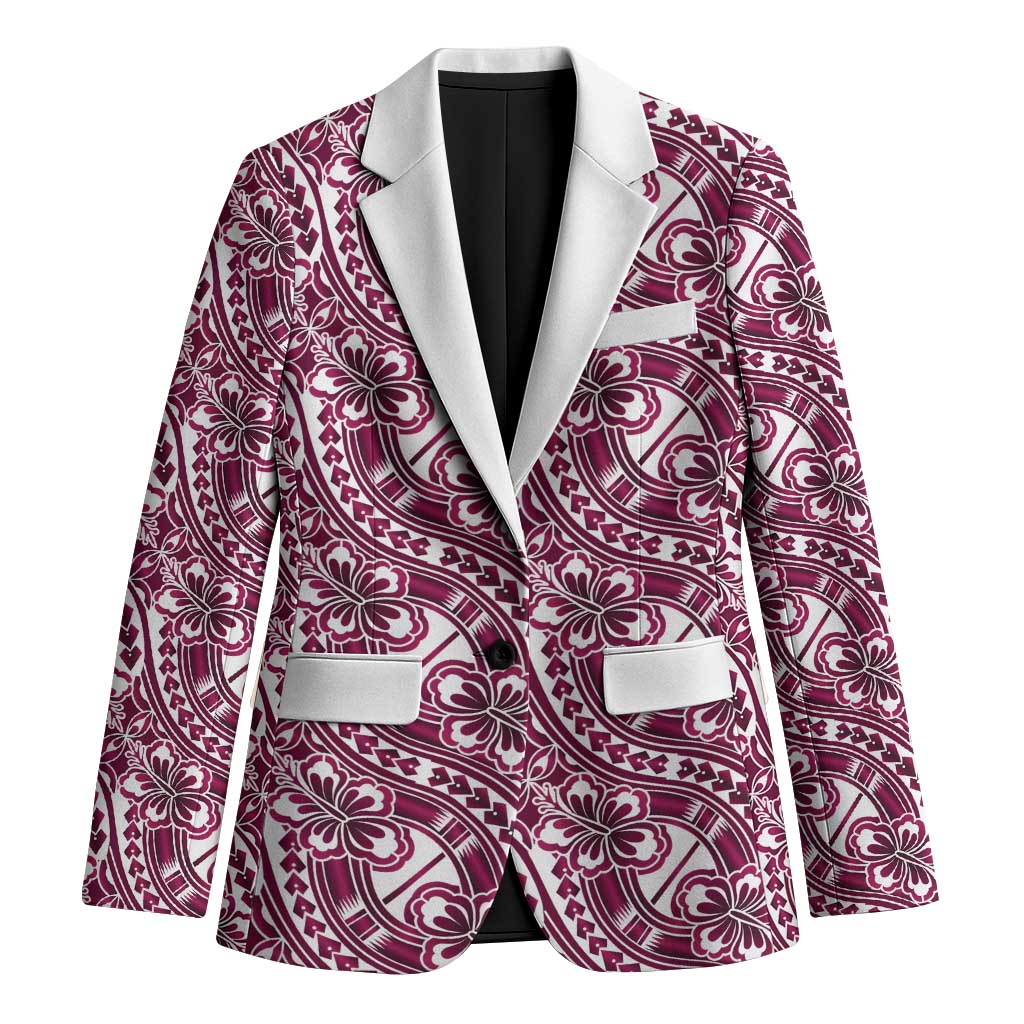 Hibiscus Bloom Island Tribal Waves Blazer Pink Polynesian Pattern LT01 Unisex Pink - Polynesian Pride