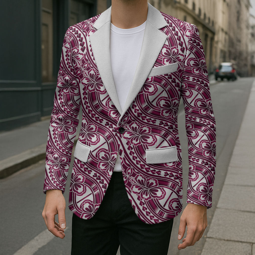 Hibiscus Bloom Island Tribal Waves Blazer Pink Polynesian Pattern LT01 - Polynesian Pride