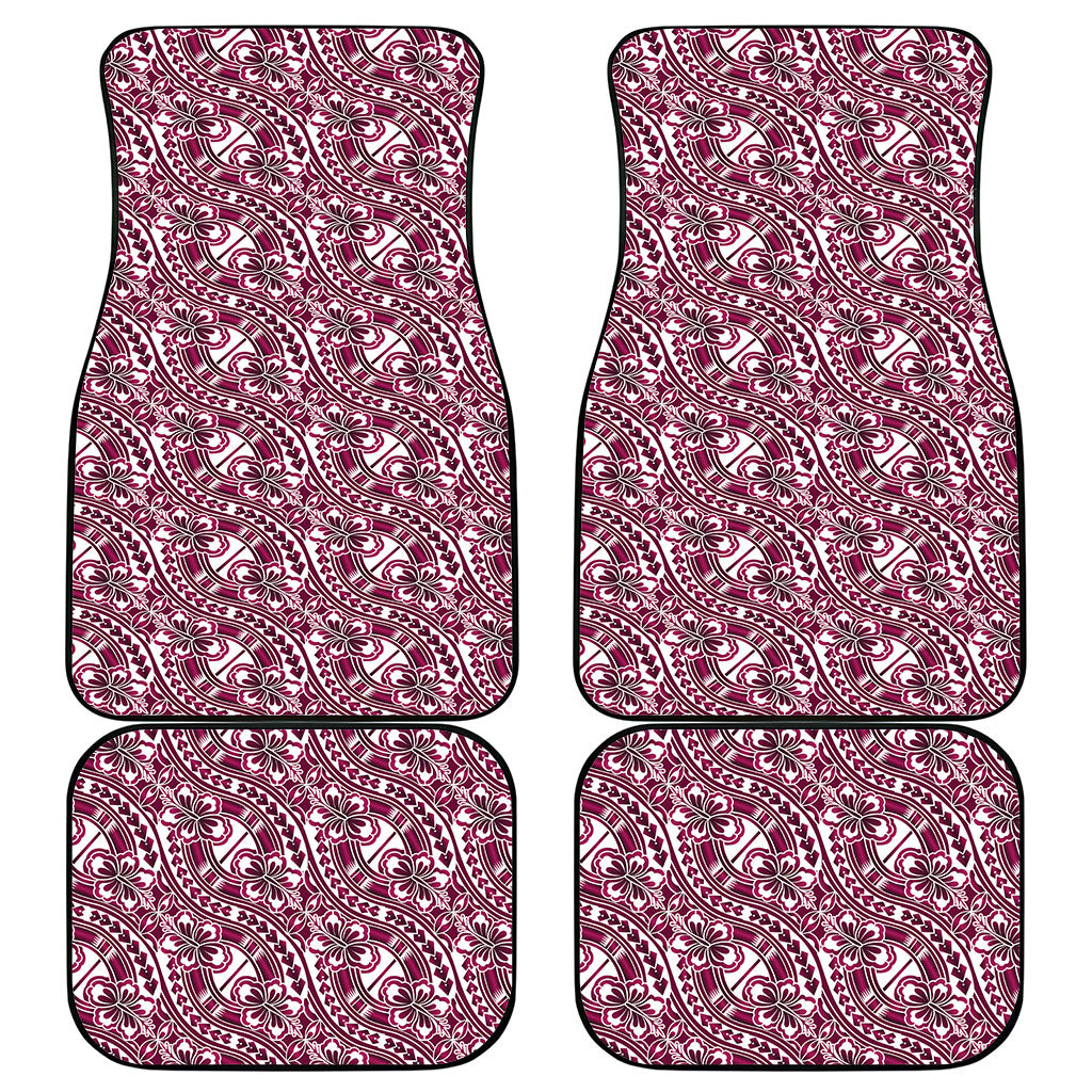 Hibiscus Bloom Island Tribal Waves Car Mats Pink Polynesian Pattern LT01 - Polynesian Pride