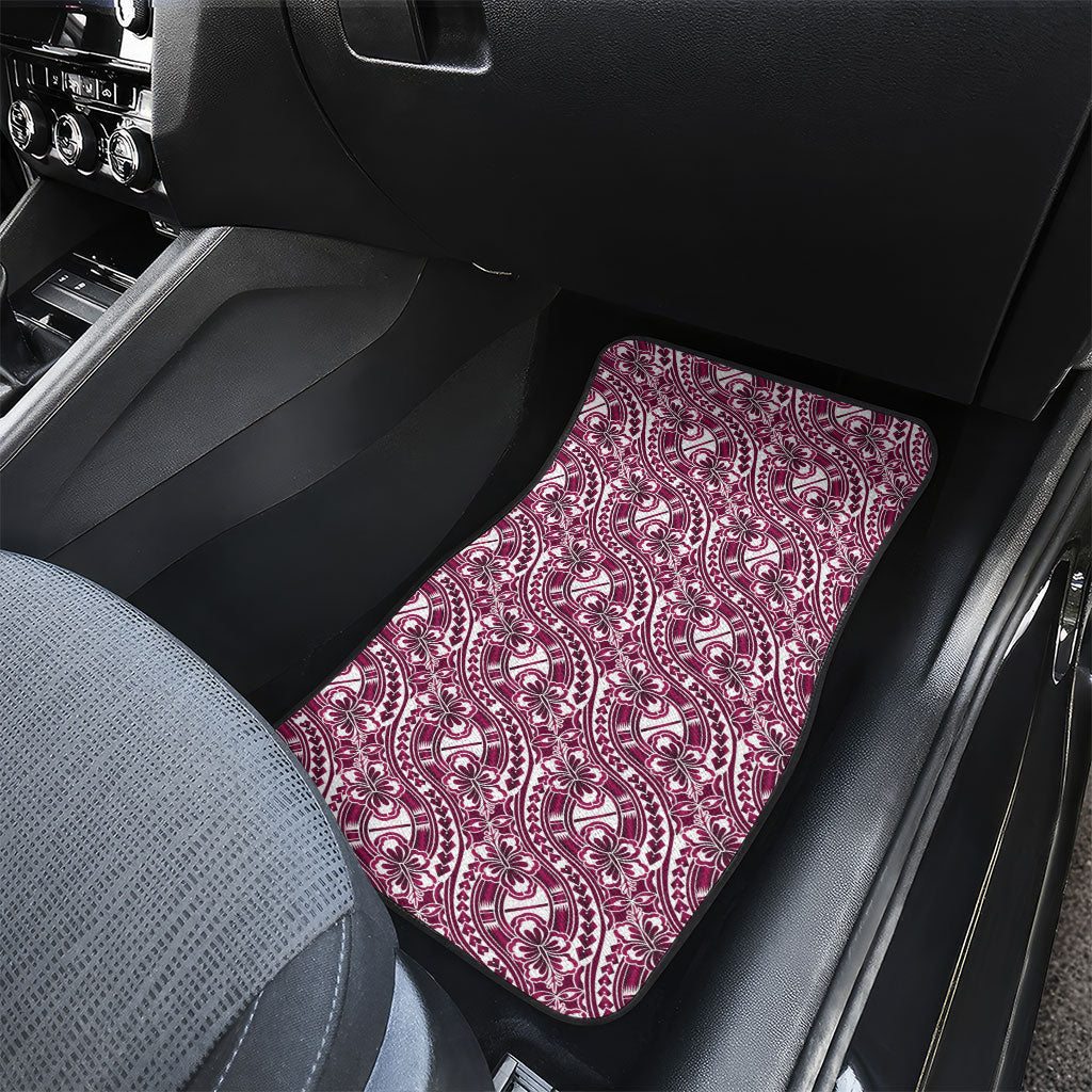 Hibiscus Bloom Island Tribal Waves Car Mats Pink Polynesian Pattern LT01 - Polynesian Pride