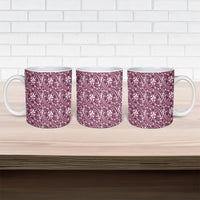 Hibiscus Bloom Island Tribal Waves Ceramic Mug Pink Polynesian Pattern LT01 - Polynesian Pride