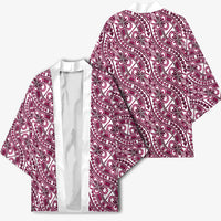 Hibiscus Bloom Island Tribal Waves Kimono Pink Polynesian Pattern LT01 - Polynesian Pride