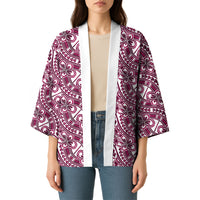 Hibiscus Bloom Island Tribal Waves Kimono Pink Polynesian Pattern LT01 - Polynesian Pride