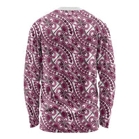 Hibiscus Bloom Island Tribal Waves Long Sleeve Shirt Pink Polynesian Pattern LT01 - Polynesian Pride