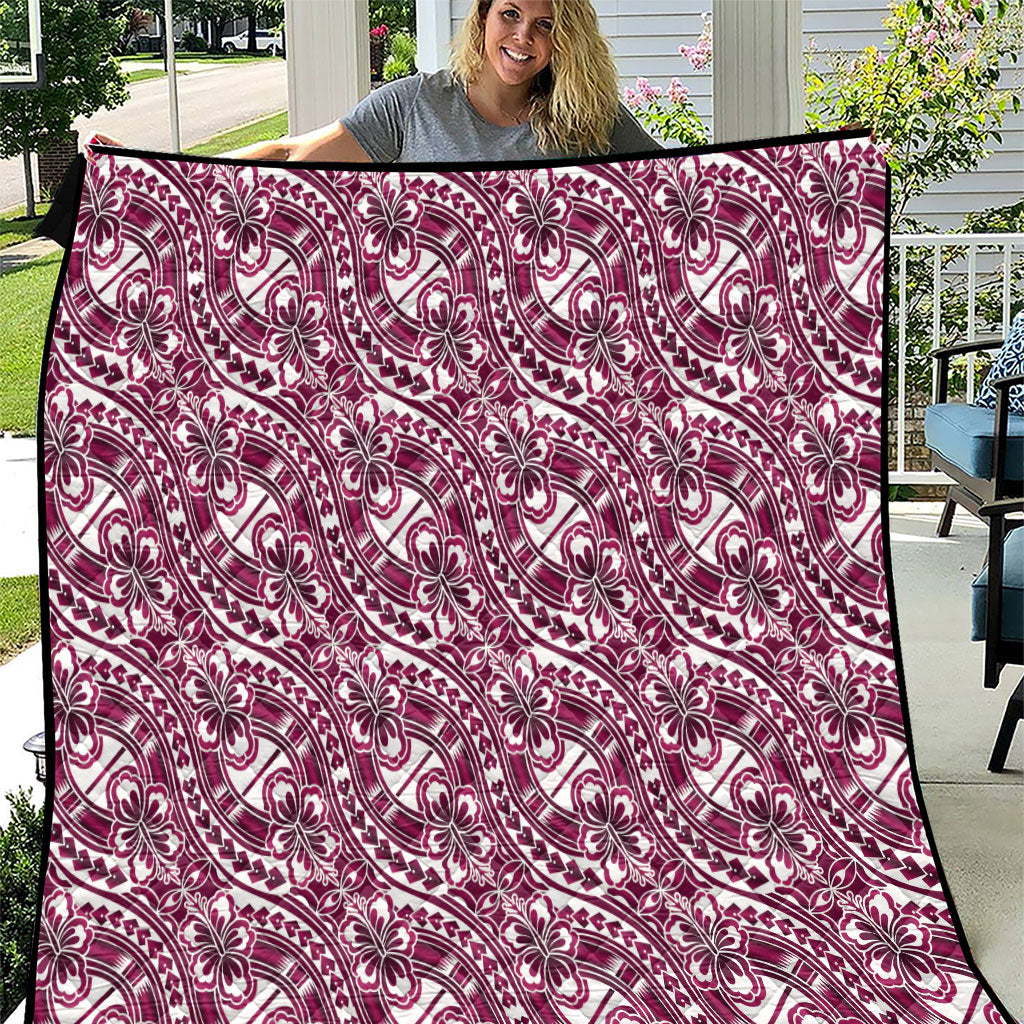 Hibiscus Bloom Island Tribal Waves Quilt Pink Polynesian Pattern LT01 Pink - Polynesian Pride