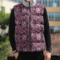 Hibiscus Bloom Island Tribal Waves Sleeveless Puffer Jacket Pink Polynesian Pattern LT01 - Polynesian Pride