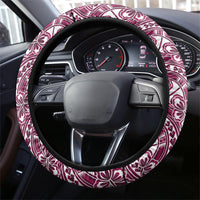 Hibiscus Bloom Island Tribal Waves Steering Wheel Cover Pink Polynesian Pattern LT01 - Polynesian Pride
