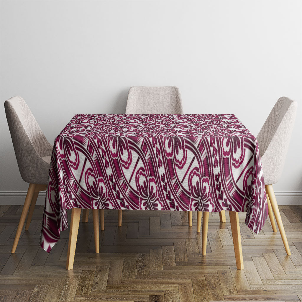 Hibiscus Bloom Island Tribal Waves Tablecloth Pink Polynesian Pattern LT01 - Polynesian Pride