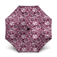 Hibiscus Bloom Island Tribal Waves Umbrella Pink Polynesian Pattern LT01 One Size Folded 11.42 inch Opened Diameter 37.4 inch Pink - Polynesian Pride