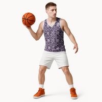 Hibiscus Bloom Island Tribal Waves Basketball Jersey Purple Polynesian Pattern LT01 - Polynesian Pride