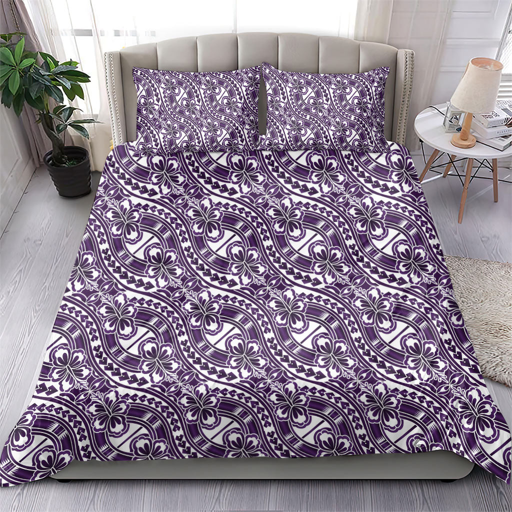 Hibiscus Bloom Island Tribal Waves Bedding Set Purple Polynesian Pattern LT01 - Polynesian Pride
