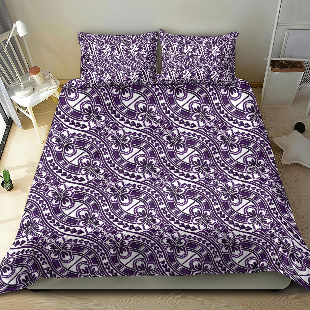 Hibiscus Bloom Island Tribal Waves Bedding Set Purple Polynesian Pattern LT01 - Polynesian Pride