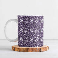 Hibiscus Bloom Island Tribal Waves Ceramic Mug Purple Polynesian Pattern LT01 Purple - Polynesian Pride