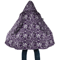 Hibiscus Bloom Island Tribal Waves Cloak Purple Polynesian Pattern LT01 Unisex Purple - Polynesian Pride