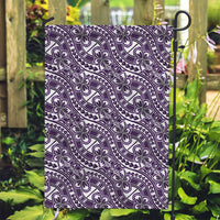 Hibiscus Bloom Island Tribal Waves Garden Flag Purple Polynesian Pattern LT01 Garden Flag Purple - Polynesian Pride
