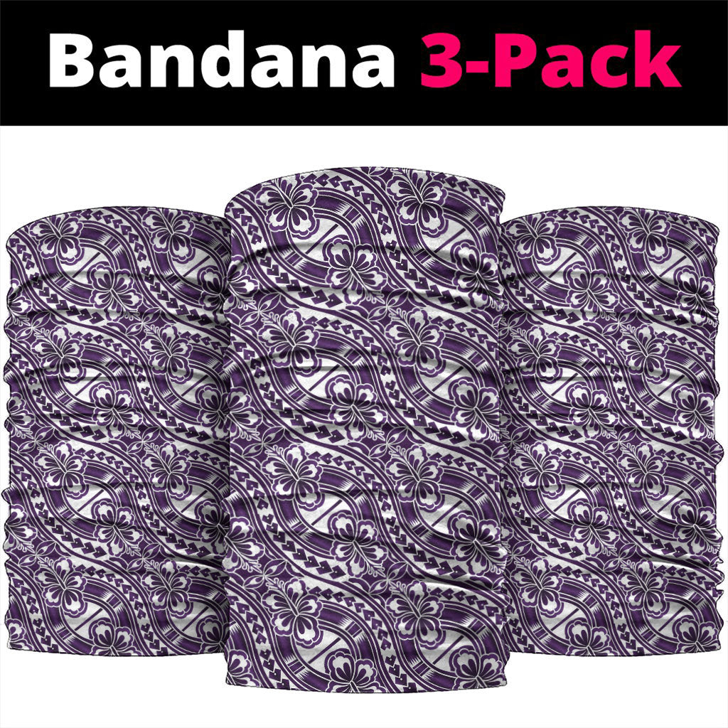 Hibiscus Bloom Island Tribal Waves Neck Gaiter Purple Polynesian Pattern LT01 package One Size: 25*50cm Purple - Polynesian Pride