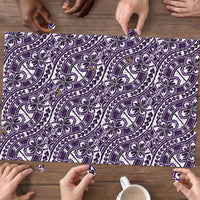 Hibiscus Bloom Island Tribal Waves Puzzle Purple Polynesian Pattern LT01 - Polynesian Pride