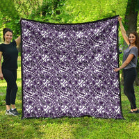 Hibiscus Bloom Island Tribal Waves Quilt Purple Polynesian Pattern LT01 - Polynesian Pride