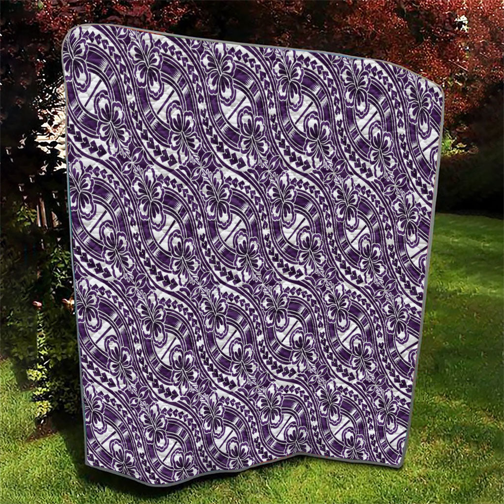Hibiscus Bloom Island Tribal Waves Quilt Purple Polynesian Pattern LT01 - Polynesian Pride