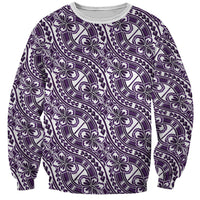 Hibiscus Bloom Island Tribal Waves Sweatshirt Purple Polynesian Pattern LT01 Unisex Purple - Polynesian Pride