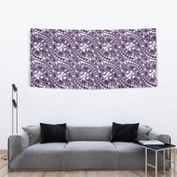 Hibiscus Bloom Island Tribal Waves Tapestry Purple Polynesian Pattern LT01 - Polynesian Pride